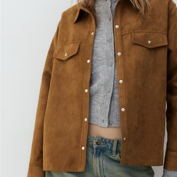 H&M | Napped Suede Shirt - Picture 1 of 6